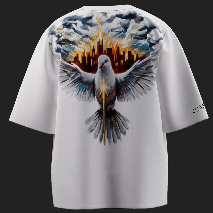 🔥FUEGO 01 - Camiseta Oversized Hombre 300 Gm