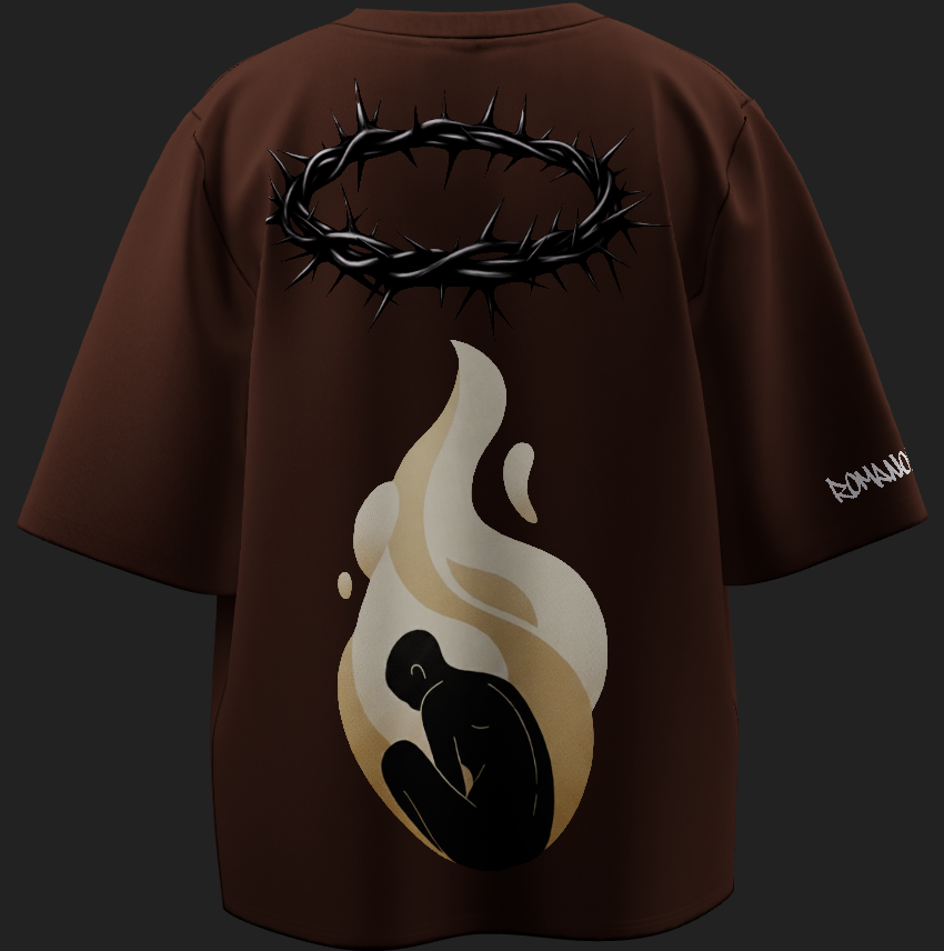 🔥FUEGO 02 - Camiseta Oversized Hombre 300 Gm